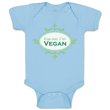 Baby Clothes Kiss Me I'M Vegan Funny Humor Baby Bodysuits Boy & Girl Cotton