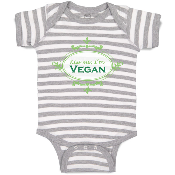 Baby Clothes Kiss Me I'M Vegan Funny Humor Baby Bodysuits Boy & Girl Cotton