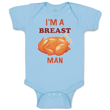 Baby Clothes I'M A Breast Man Funny Humor Baby Bodysuits Boy & Girl Cotton
