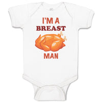 Baby Clothes I'M A Breast Man Funny Humor Baby Bodysuits Boy & Girl Cotton