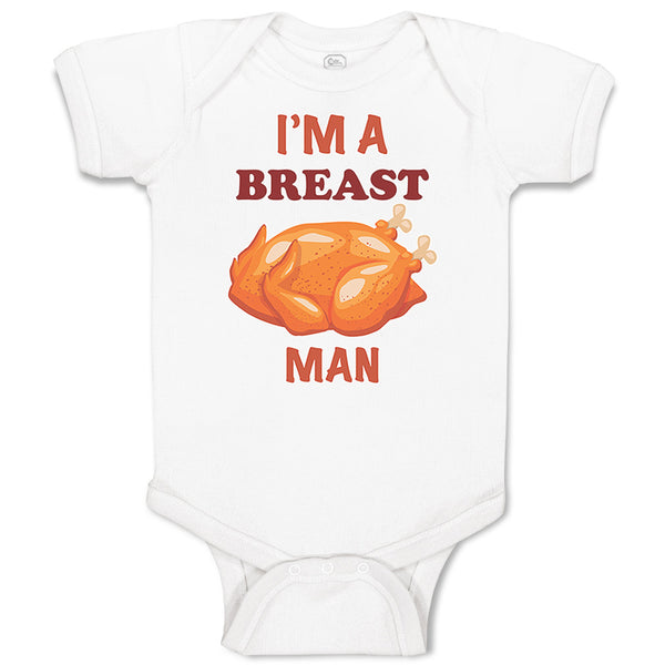 Baby Clothes I'M A Breast Man Funny Humor Baby Bodysuits Boy & Girl Cotton