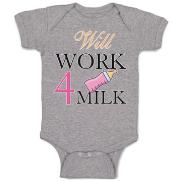 Baby Clothes Will Work 4 Milk Baby Bodysuits Boy & Girl Newborn Clothes Cotton