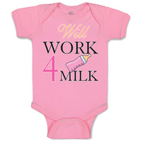 Baby Clothes Will Work 4 Milk Baby Bodysuits Boy & Girl Newborn Clothes Cotton