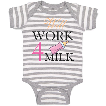 Baby Clothes Will Work 4 Milk Baby Bodysuits Boy & Girl Newborn Clothes Cotton