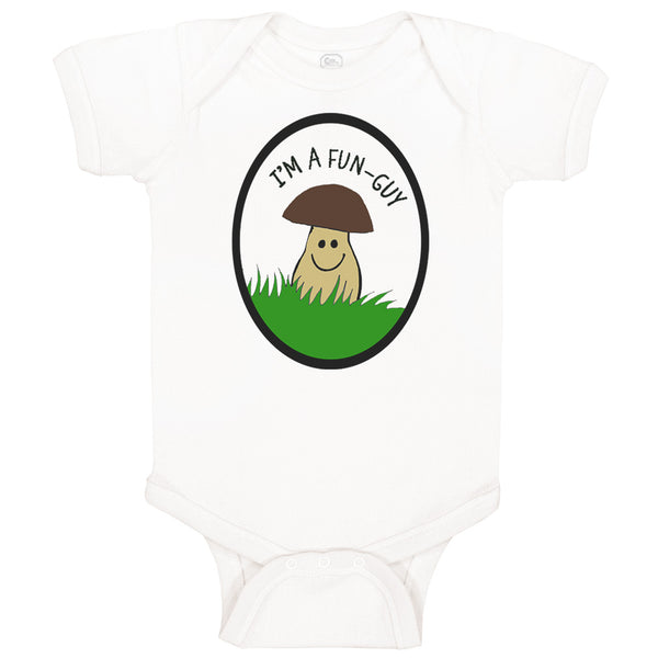 Baby Clothes Mushroom Saying I'M Fun-Guy Baby Bodysuits Boy & Girl Cotton