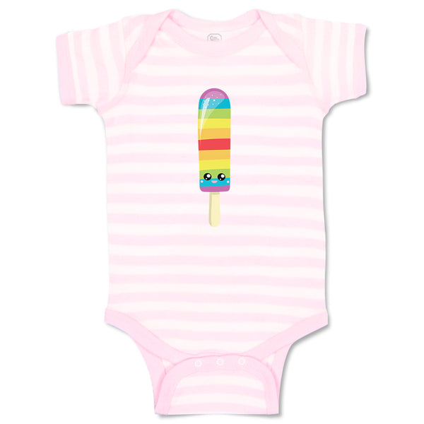 Baby Clothes Rainbow Popsicle Eyes Food and Beverages Desserts Baby Bodysuits