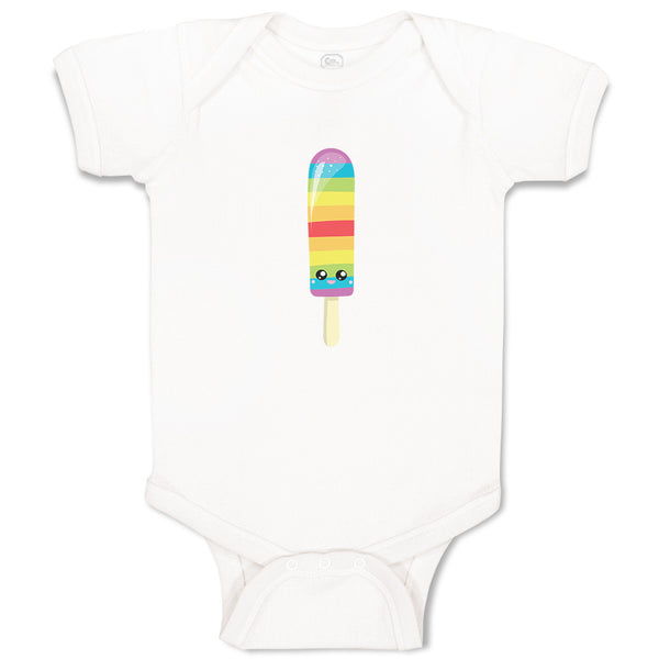 Baby Clothes Rainbow Popsicle Eyes Food and Beverages Desserts Baby Bodysuits