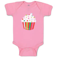 Baby Clothes Rainbow Cupcake Food and Beverages Desserts Baby Bodysuits Cotton