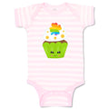 Baby Clothes St Paddy's Cupcake Rainbow Clover Eyes Food and Beverages Cotton