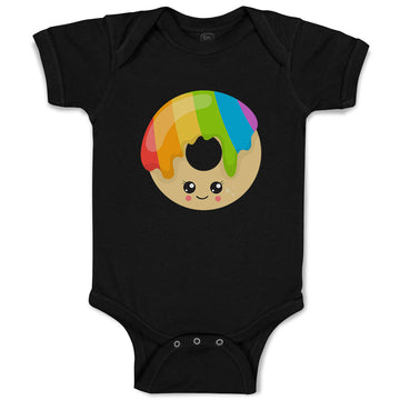 Baby Clothes Rainbow Irish Donuts Face Food and Beverages Desserts Cotton