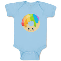 Baby Clothes Rainbow Irish Donuts Face Food and Beverages Desserts Cotton