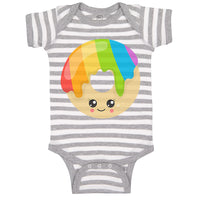 Baby Clothes Rainbow Irish Donuts Face Food and Beverages Desserts Cotton