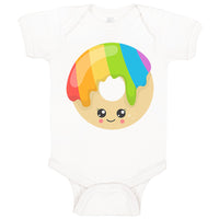 Baby Clothes Rainbow Irish Donuts Face Food and Beverages Desserts Cotton