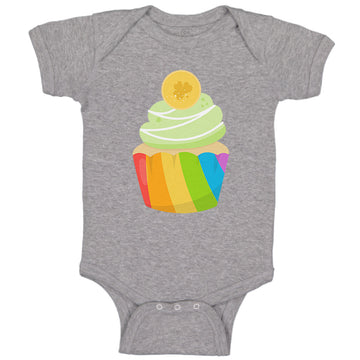 Baby Clothes Rainbow Irish Cupcake Food and Beverages Cupcakes Baby Bodysuits