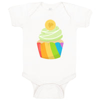 Baby Clothes Rainbow Irish Cupcake Food and Beverages Cupcakes Baby Bodysuits