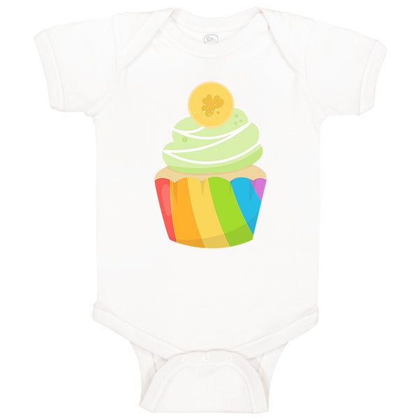 Baby Clothes Rainbow Irish Cupcake Food and Beverages Cupcakes Baby Bodysuits