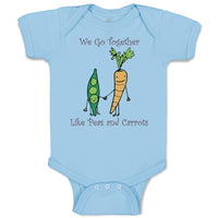 Baby Clothes We Go Together Peas and Carrots Style A Funny Humor Baby Bodysuits