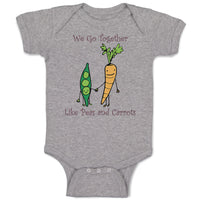 Baby Clothes We Go Together Peas and Carrots Style A Funny Humor Baby Bodysuits