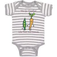 Baby Clothes We Go Together Peas and Carrots Style A Funny Humor Baby Bodysuits