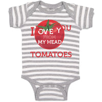 Baby Clothes Tomatoes I Love You from My Head Vegetables Baby Bodysuits Cotton