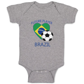 Baby Clothes Future Soccer Player Brazil Future Baby Bodysuits Boy & Girl Cotton