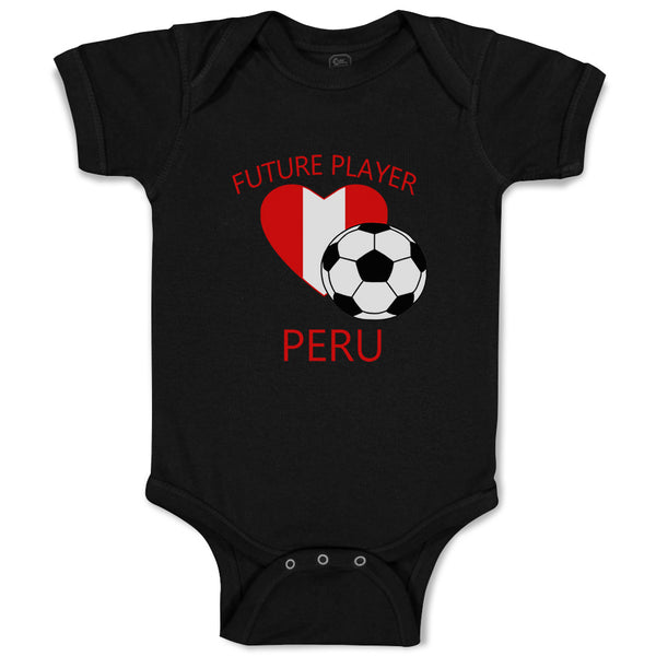 Baby Clothes Future Soccer Player Peru Future Baby Bodysuits Boy & Girl Cotton