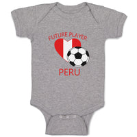 Baby Clothes Future Soccer Player Peru Future Baby Bodysuits Boy & Girl Cotton