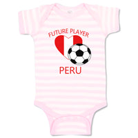 Baby Clothes Future Soccer Player Peru Future Baby Bodysuits Boy & Girl Cotton