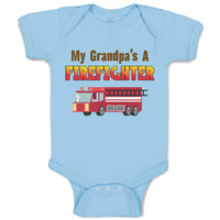 Baby Clothes My Grandpa's A Firefighter Grandpa Grandfather Baby Bodysuits