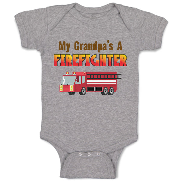 Baby Clothes My Grandpa's A Firefighter Grandpa Grandfather Baby Bodysuits