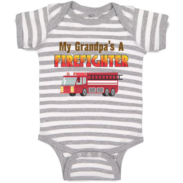 Baby Clothes My Grandpa's A Firefighter Grandpa Grandfather Baby Bodysuits