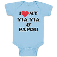 Baby Clothes I Love My Yia Yia and Papou Grandparents Baby Bodysuits Cotton