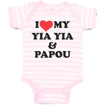 Baby Clothes I Love My Yia Yia and Papou Grandparents Baby Bodysuits Cotton