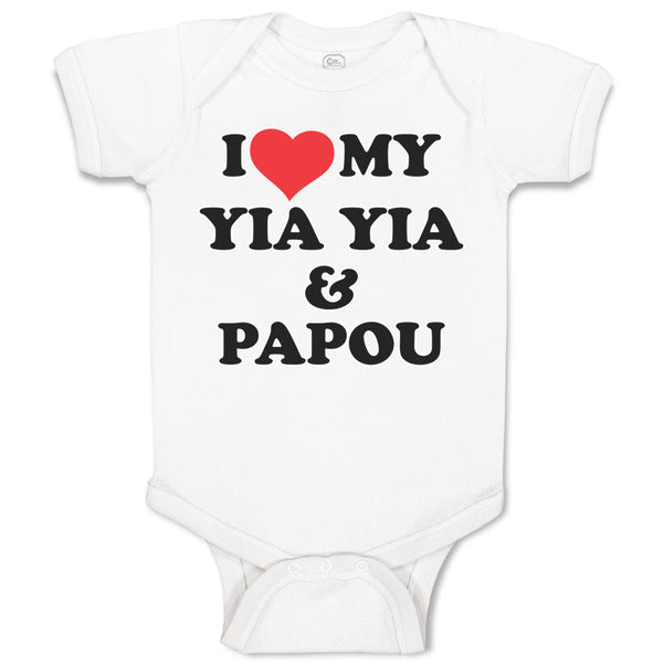 Baby Clothes I Love My Yia Yia and Papou Grandparents Baby Bodysuits Cotton