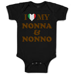 Baby Clothes I Heart My Nonna and Nonno Grandparents Baby Bodysuits Cotton