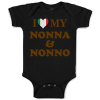 Baby Clothes I Heart My Nonna and Nonno Grandparents Baby Bodysuits Cotton