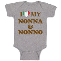 Baby Clothes I Heart My Nonna and Nonno Grandparents Baby Bodysuits Cotton