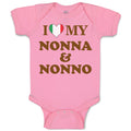 Baby Clothes I Heart My Nonna and Nonno Grandparents Baby Bodysuits Cotton