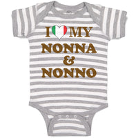 Baby Clothes I Heart My Nonna and Nonno Grandparents Baby Bodysuits Cotton