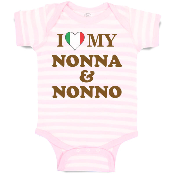 Baby Clothes I Heart My Nonna and Nonno Grandparents Baby Bodysuits Cotton