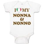 Baby Clothes I Heart My Nonna and Nonno Grandparents Baby Bodysuits Cotton