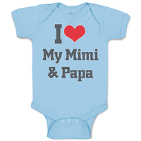 Baby Clothes I Heart My Mimi & Papa Grandparents Baby Bodysuits Cotton