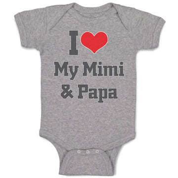 Baby Clothes I Heart My Mimi & Papa Grandparents Baby Bodysuits Cotton