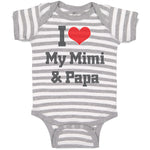 Baby Clothes I Heart My Mimi & Papa Grandparents Baby Bodysuits Cotton