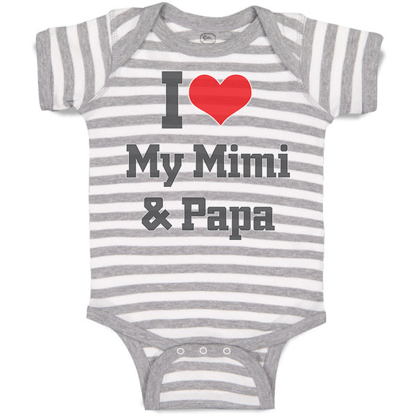 Baby Clothes I Heart My Mimi & Papa Grandparents Baby Bodysuits Cotton