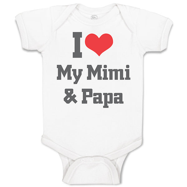 Baby Clothes I Heart My Mimi & Papa Grandparents Baby Bodysuits Cotton