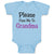 Baby Clothes Please Pass Me to Grandma Grandmother A Baby Bodysuits Cotton