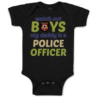 Baby Clothes Watch out Boys Daddy Is Police Officer Dad Father's Day B Cotton