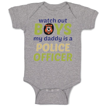 Baby Clothes Watch out Boys Daddy Is Police Officer Dad Father's Day B Cotton