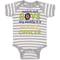 Baby Clothes Watch out Boys Daddy Is Police Officer Dad Father's Day B Cotton